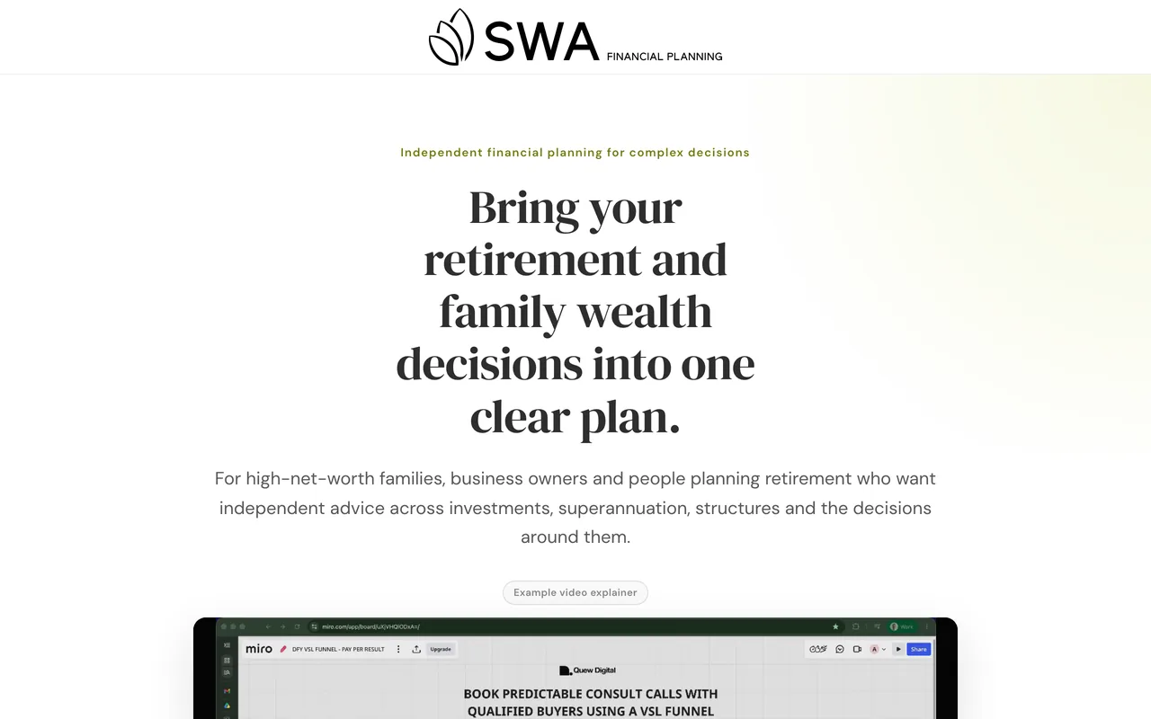 Landing page preview
